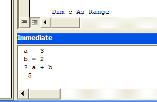 The Immediate Window