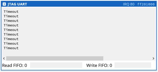 Timeout” in UART JTAG panel