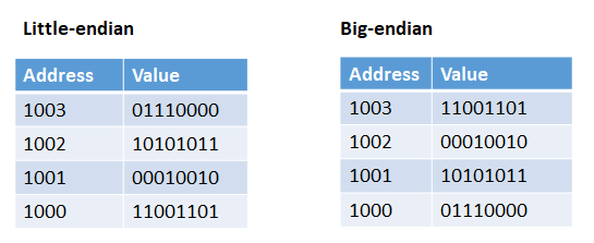 Figure 1: Little-endian and big-endian