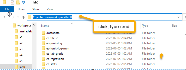 Figure 9: cmd console on directory