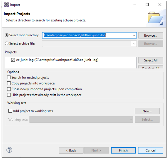 Figure 6: Import project archive