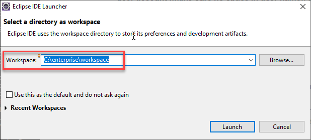 Figure 4: Eclipse workspace